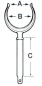 Preview: Ruderdolle aus Messing,verchromt 14 x 68 mm