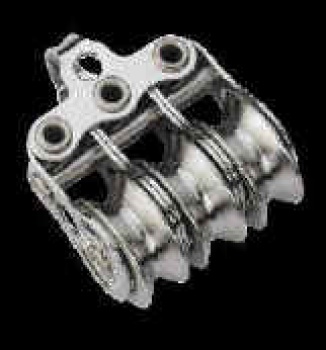 MICRO-XS-BLOCK MIT BÜGEL 3 ROLLEN KUGELLAGER, ROLLE EDE