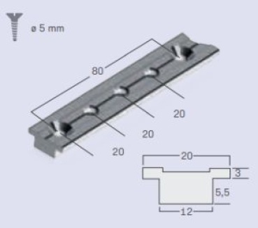 SCHIENE 20X3MM  LÄNGE 40CM