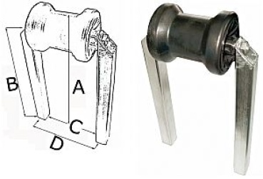 Mittelrolle, klein Rohrquerschnitt 40 x 40 mm