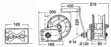 SPX Brake Winch Trailerwinde Max 630 kg