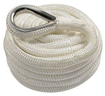 Weiße Festmacherleine, gespleißt 10 mm x 6 m