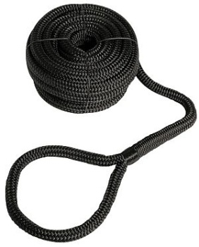 Festmacherleine mit Auge schwarz 10 mm x 6 m