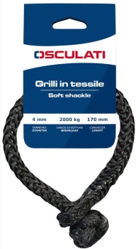 Textilschäkel grau, hochfest 6 mm