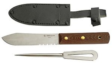 Set: VA-Stahl Messer + Marlspieker + Lederetui