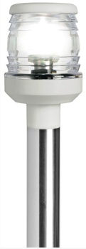 VA-Stahl Schaft 100 cm m. Leuchte Kunstoff weiß