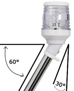 360° Lampenschaft Scheinwerfer 30°, weiß 60 cm