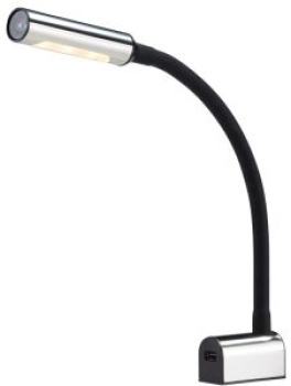 Schwenkbarer LED-Strahler Bettkopf/Kartenlesen VA-Stahl