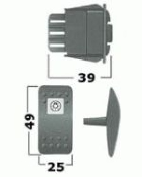 Schalter ON-OFF LED rot 12 V