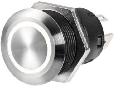 FLAT VA-Stahl Schalter (ON)-OFF 24 V rot