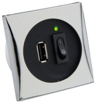 USB-Steckdose 5 V verchromt