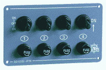 Elektrische Schalttafel 4 Schalter horizontal