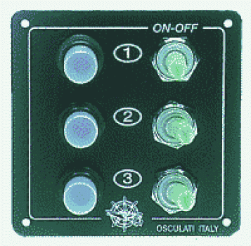 Schaltafel 3 Schalter m. Rückstellvorrichtung