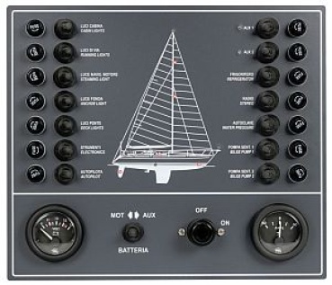 Elektische Schalttafel f.Segelboot 14 Stromkreisen