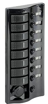 Schalttafel 9-Taster Graphite, poliert