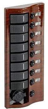 Schalttafel 9-Taster Mahagoni
