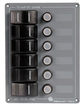 Vertikale Schaltpanel aus Aluminium 6-Schalter