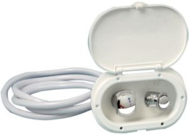 Oval Duschbox Schlauch verchromt 2,5 m Duschenanschluss