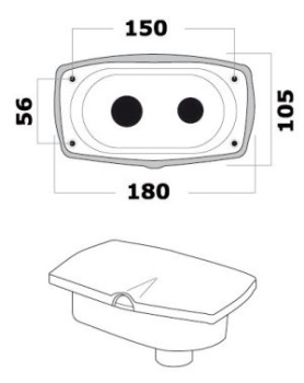 New Edge Duschbox, cremefarbig PVC-Schlauch 4 mm Dusche