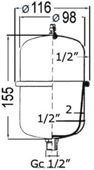 Druckausgleichsbehälter f.Autoklav/Wasserhitzer 1l