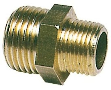 Doppelnippel Messing 1/4" x 3/8"