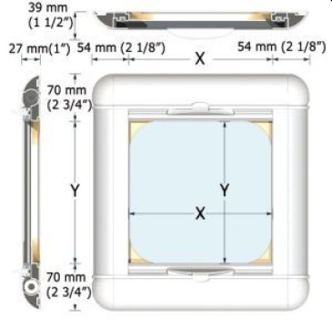 Surfaced SkyScreen Für Lewmar-Luken Serie "Low Profile" und "Flush-Hatch" f Lewmar 70