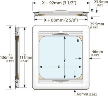 Recessed SkyScreen f. Lewmar 60