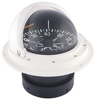 RIVIERA Kompass 4" m. Haube Rose weiß Gehäuse schw Drau