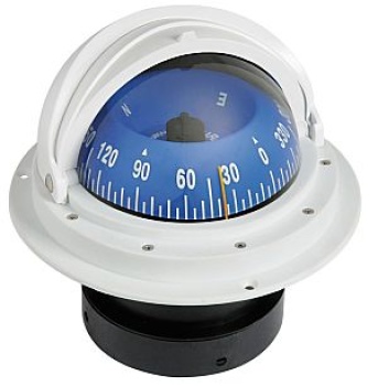 RIVIERA Kompass 4" umhüllende Öffnung weiß/blau Frontsi