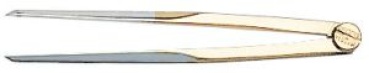 Zirkel aus Messing, hochglanzpoliert kurz 145 mm