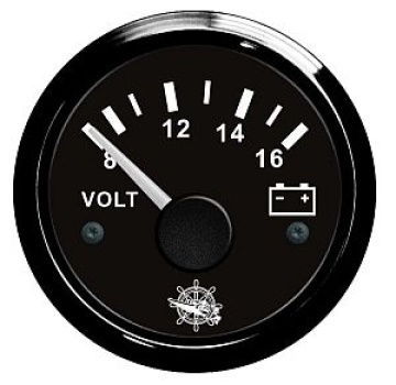 Voltmeter 8/16 V schwarz/schwarz