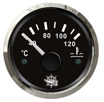 Wassertemperaturanzeige 40/120° schwarz/poliert