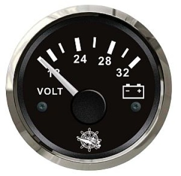 Voltmeter 18/32 V schwarz/poliert