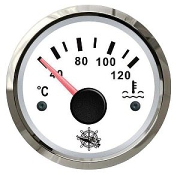 Wassertemperaturanzeige 40/120° weiß/poliert