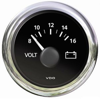 Volmeter, schwarz 8/16 V