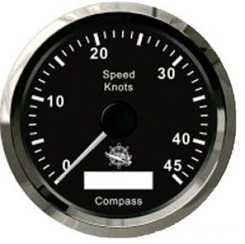 Geschwindigkeitsmesser GPS-Kompass schwarz/poliert
