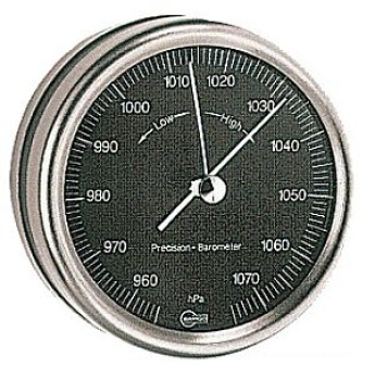 Barigo Barometer Orion, schwarzes Ziffernblatt