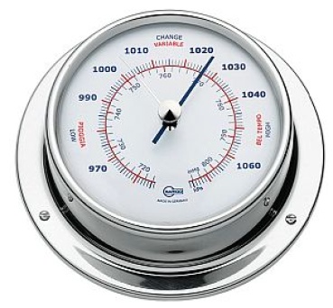 Barigo Sky Barometer Va-Stahl hochglanzpolier/weiß