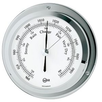 Barigo Barometer Star Messing, verchromt