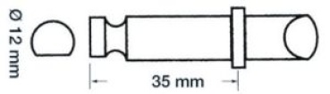 Ruderdolle Kunststoff/Messing 12 x 35 mm