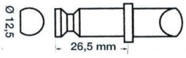 Ruderdolle Kunstoff/Messing 12,5 x 26,5 mm