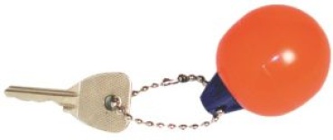 Fender Schlüsselanhänger, kugelförmig rot/blau