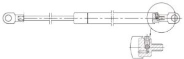 Gasdruckfeder AISI 316 522 mm 70 kg