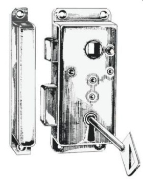Schloß Messing, verchromt RX außen 110x45 mm