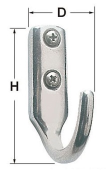 Haken Edelstahl, poliert 33x53 mm