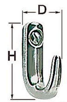 Haken Edelstahl, poliert 29x32 mm