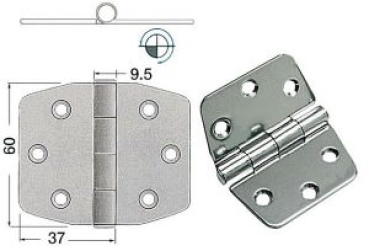 Scharnier 2 mm herauragender Pin 74x60 mm
