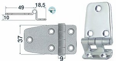 Winkelscharnier 67,5x37 mm