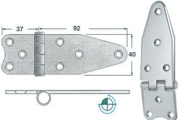Scharnier, umgekehrt 129x40 mm