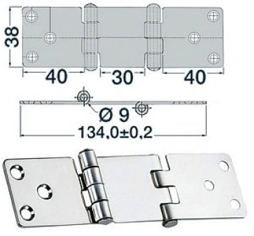 Winkelscharnier 134x38 mm